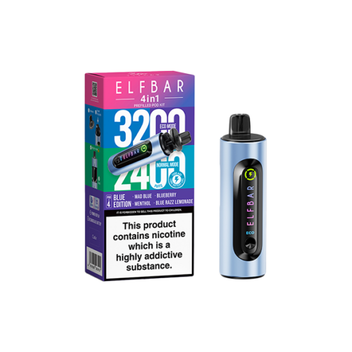 Elf Bar 4 In 1 3200 Puff Blue Edition Vape